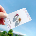 カボションミニ薔薇ドライフラワーピアス