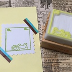 【処分品】カエルの四角枠はんこ