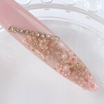 レースフラワーの大人くすみピンクなヘアピン　ドライフラワーとパール