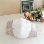 liberty flower 夏仕様*軽い着け心地*不織布マスクカバー*リバティフラワー*優しい色合い*ホワイトコットン*オーガニックコットンさらし