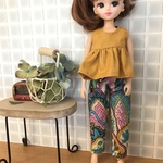 [1点限り] リカちゃん・服＊ノンスリーブのふわふわトップス＆テーパードパンツ　ソレイヤード