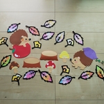 保育壁面  秋  はりねずみの森