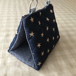 手作りバードテント  星柄 ×紺色