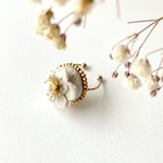花の息吹の指輪-グレー-とおやすみBOXのセット 草木染め -黒豆染めのお花のリング-