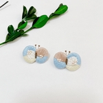 【再販】春色ちょうちょの刺繍ピアス