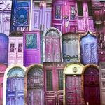 (再販×30)アンティークドア(purple)＊紙もの＊コラージュ素材＊ジャンクジャーナル