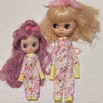 ロンパース　ピンクボタン　ブライスサイズ