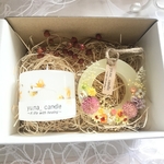 押し花キャンドルとアロマワックスサシェ
