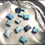 【6コセット】#czech beads#チェコビーズ　vintage  butterfly14✖️12㎜　vitrail AB jet black/玉虫blue
