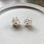 あこや真珠とつまみ細工のイヤーアクセサリー　受注生産