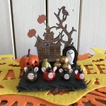 オータムセール！ガラスのハロウィンオブジェ(うさかぼちゃ)