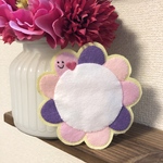 再販★8スミレ×ピンクの花の名札