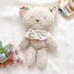 9/3販売開始　くま♡ぬいぐるみ　もなかちゃん　お花の刺繍