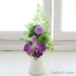 プリザーブドフラワー デンファレ 小菊 ＜オブリック＞お供え花 仏花