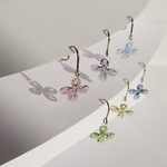 【全6色】　ガラスのフラワーピアス　フックタイプ