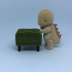 <身長約5センチ>ハンドメイドのbabyくびながかいじゅうさん（イエローベージュ）