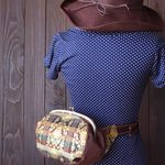 斜めがけもできる！がま口ウエストポーチ(ヒップバッグ) ：和柄 平安時代