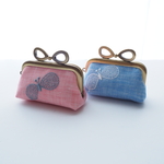 〔ハンドメイド〕ミナペルホネン ミニリボンがま口　choucho ピンク