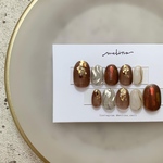 sheer brown nuance    〈 ネイルチップ シンプル ニュアンス ブライダル 成人式 〉