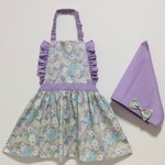 cotti2008様専用★キッズ　エプロン　　＊花柄×パープル