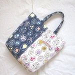 毎日のトートバッグ☆濃紺＆生成りにボタニカル2090