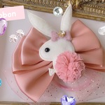 ビッグリボン♡うさぎちゃん⭐️チュールハート♡パーティー♡キッズへアゴム１点