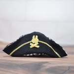 垂れ耳専用 海賊帽子(黒バージョン)