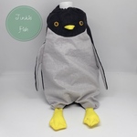 【取置き】リネンのペンギンポーチ