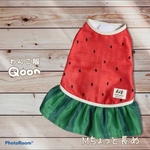 🍉夏全開🍉ポップなスイカワンピ　ダブルガーゼ