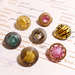 No.011 西ドイツ ヴィンテージガラスボタン 17-18mm 7個セット/ヴィンテージボタン アンティークボタン ヨーロッパ アクセサリーパーツ ハンドメイド素材