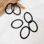 6pcs [ブラック] ウッドパーツ　オーバル フープチャーム　トップ穴　w069