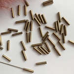 【45g】約300個　12mmメタルゴールド竹ビーズ
