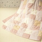大人のお昼寝ケット [L] 98×123cm（パッチワークのガーゼキルトケット、ペールパープル）