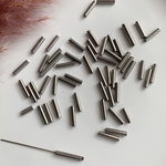 【45g】約300個　12mmメタルシルバー竹ビーズ