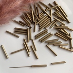 【45g】約200個　20mmメタルゴールド竹ビーズ