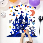 Sミッドナイトブルー：ペタペタ貼れる！ハロウィンタペストリーセット