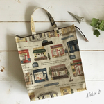 ラミネート　トートバッグ　ファスナー付き　パリの街角　2