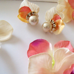 花びらひらひらコットンパール♡ピアスorイヤリング