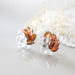 flower earrings (べっ甲×クリア)