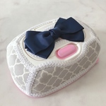 ラスト1点　おしりふきケース　モロッカン柄　グレー　出産お祝い　プレゼント