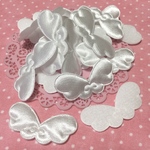 (4.2cm)サテン天使の羽モチーフ 20個