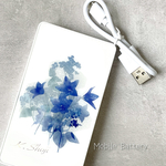 （名入れ可）-桔梗の花- 強化ガラスモバイルバッテリー／充電器