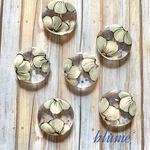 再販なし【ビーズ】marble large flower beads #GR