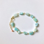 [閉店sale ] 海の模様の天然石♡ラリマー と珊瑚 ♡ブレスレット サージカルステンレス