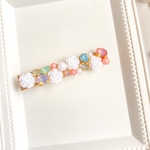 白バラとビジューとパールヘアクリップ