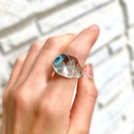 ［洞窟の鉱石］crystal sky   ガラス リング  clear glass ring