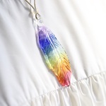 虹色の羽根：波動玉® 21（セブンチャクラ）【現品一点物】Glass Feather