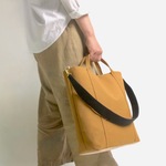 2way 配色 お仕事サイズ・帆布 トートバッグ ベイクドアンバー