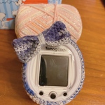 たまごっちスマート カバー キラキラ紺色リボン
