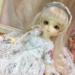 幼SD＆火曜子サイズ 白のレースドレスセット